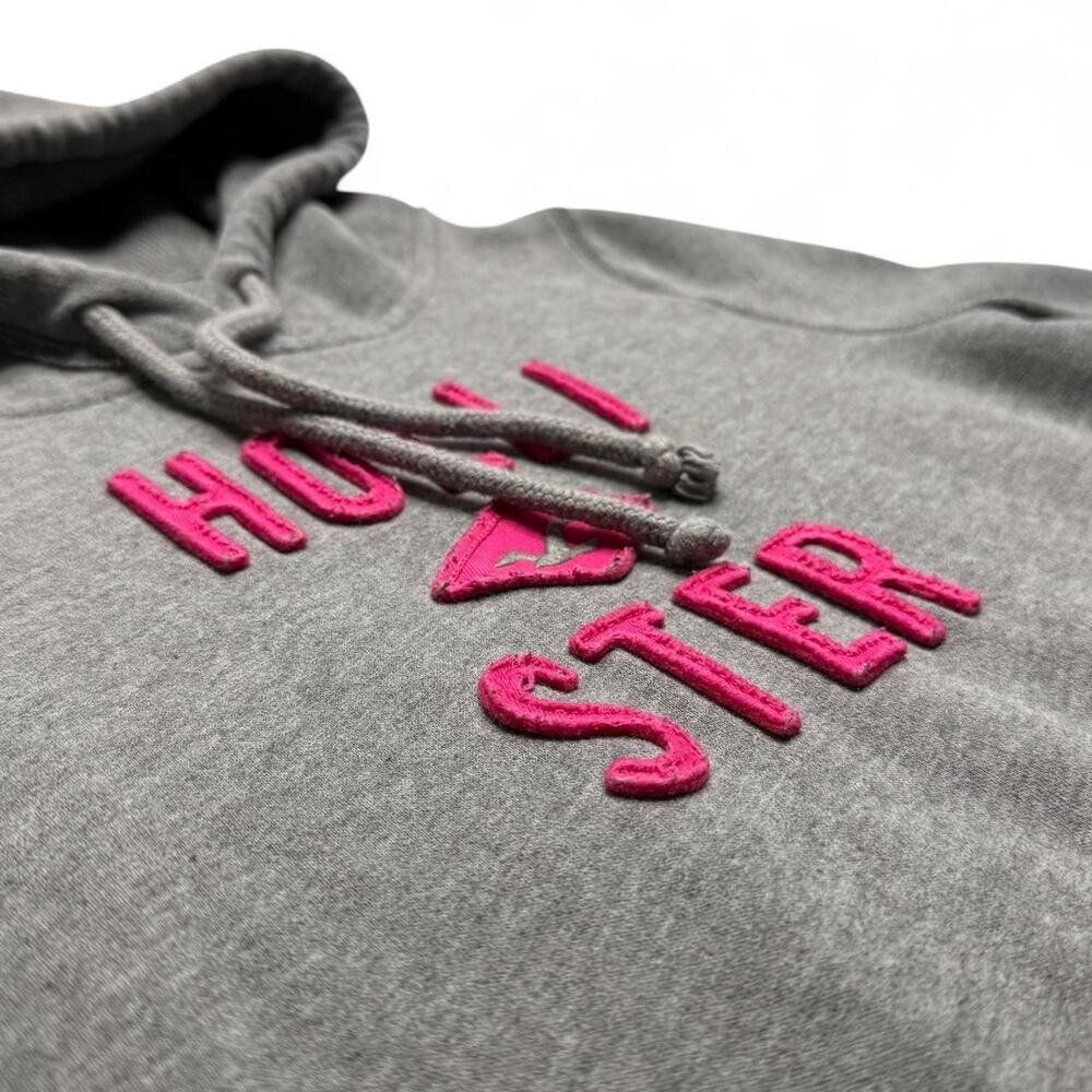 Hollister Y2K Vintage Hoodie Pink Embroidered Lettering Size M - Picture 5 of 8